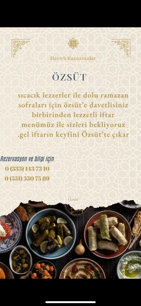 Menu Özsüt Cafe - Beylikdüzü Migros-1